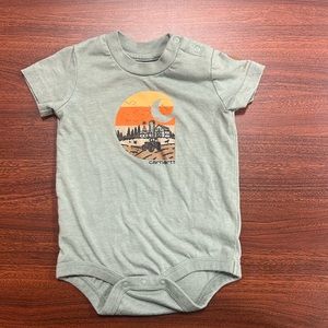 Carhartt Short Sleeve Onesie - Jade Heather Tractor